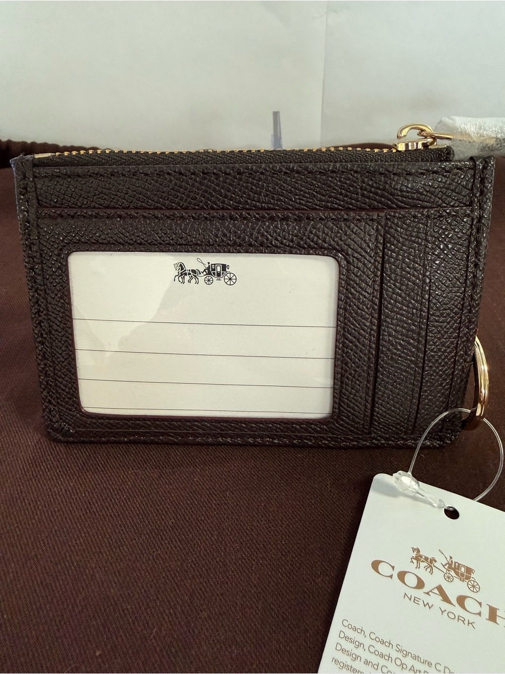 Coach Signature Canvas ID Card Case with Gold Hardware - Picture 3 of 9